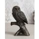 eCraftIndia Carved Owl Sitting on Branch Cold Cast Bronze Resin Decorative Animal Figurine Showpiece (UBKC144)