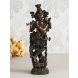 eCraftIndia Ethnic Carved Dancing Lord Krishna Playing Flute Cold Cast Bronze Resin Decorative Figurine (UBKC248)