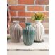 Set of 3 Rustic Finish Ceramic Vases (VAS20251_3)