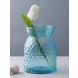 Self Design Sky Blue Glass Flower Vase (VAS2029)