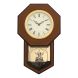 eCraftIndia Brown Round Pendulum Wooden Wall Clock (WCW0337_BROWN_RF)