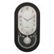 eCraftIndia Black Oval Pendulum Wooden Wall Clock (WCW8177_BLACK)