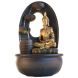 eCraftIndia Golden Textured Lord Buddha With Round Base Water Fountain (WFGW11431)