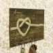 eCraftIndia Heart made of Rope Theme Wooden Key Holder with 6 Hooks (WKH543)