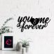 eCraftIndia "You & Me Forever" Love Theme Black Engineered Wood Wall Art Cutout, Ready to Hang Home Decor (WMDFCO168)