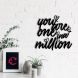 eCraftIndia "You Are One In A Million" Love Theme Black Engineered Wood Wall Art Cutout, Ready to Hang Home Decor (WMDFCO183)