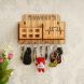 eCraftIndia Sweet Home Multiutility 7 Hooks Wooden Mobile Holder and KeyHolder (WUS500)