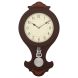 eCraftIndia Decorative Wooden Dark Brown Pendulum Wall Clock (WWCK6177_D_IVORY_R_RW)