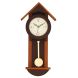 eCraftIndia Black Wooden Designer Hut- Shaped Analog Pendulum Wall Clock  (WWCKC6171_CH)