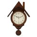 eCraftIndia Brown Wooden Hut- Shaped Vertical Analog Pendulum Wall Clock  (WWCKC7187_BR)